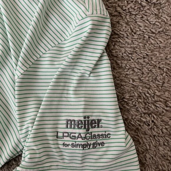 Green and White Striped Peter Millar Polo - Picture 4 of 4